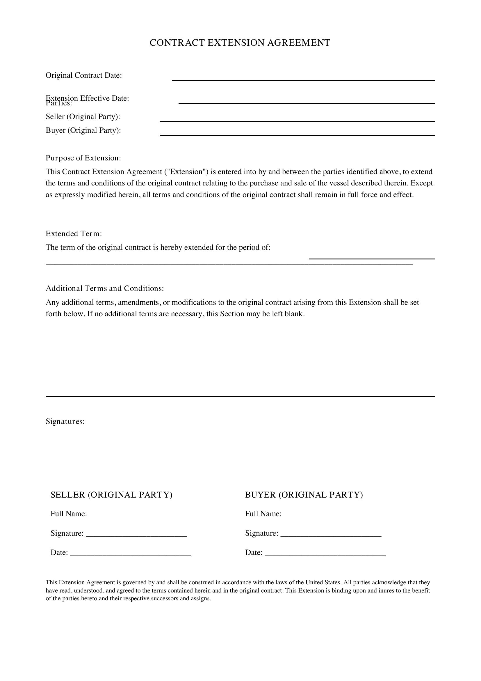Contract Extension Template - US