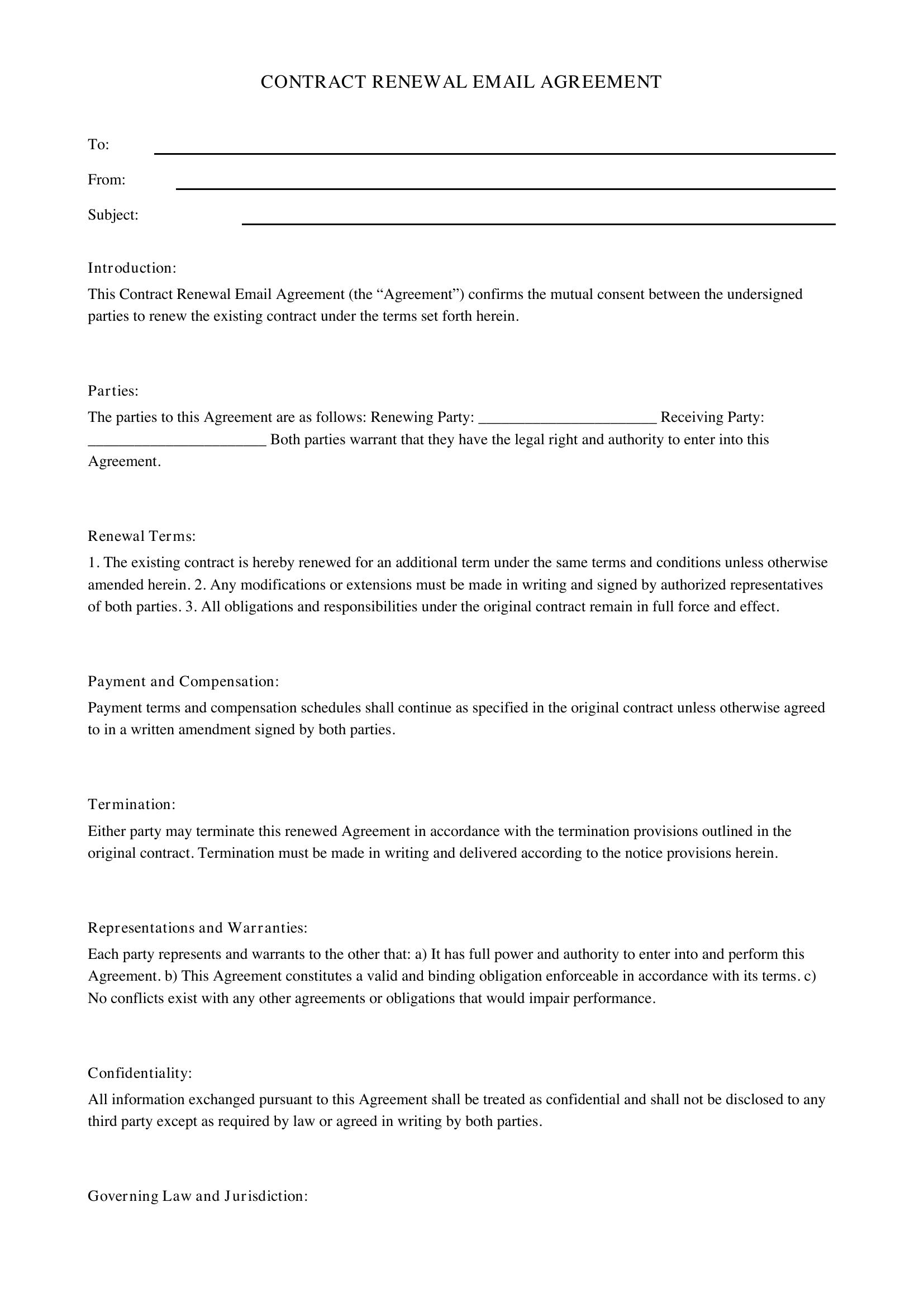 Contract Renewal Email Template - US