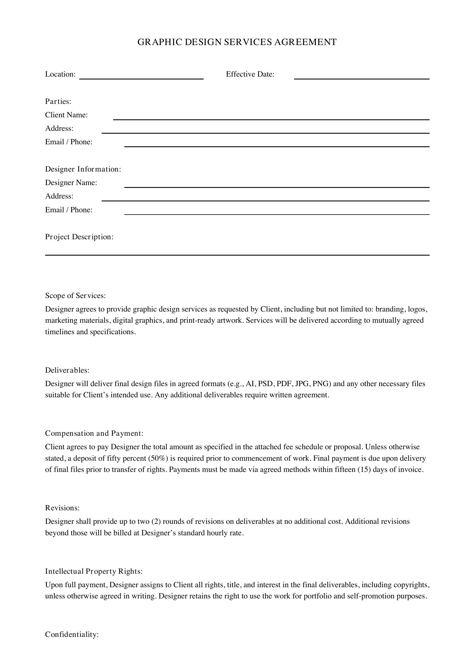 Graphic Design Contract Template - US